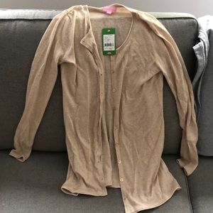 Gold/shimmer Long cardigan